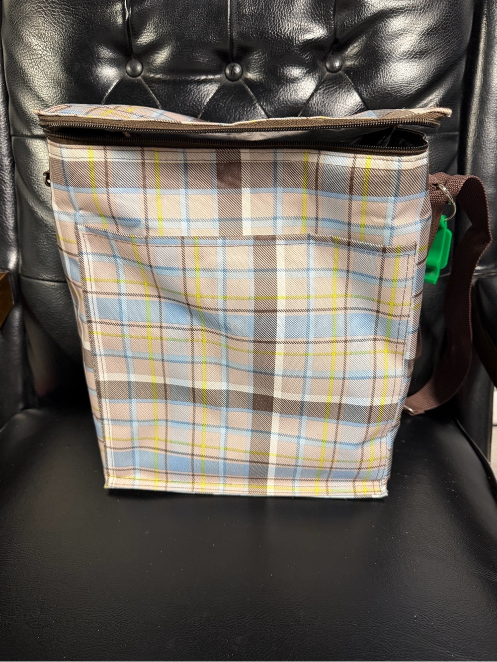 thirty-one Plaid Toiletry Bag in Blue and Brown